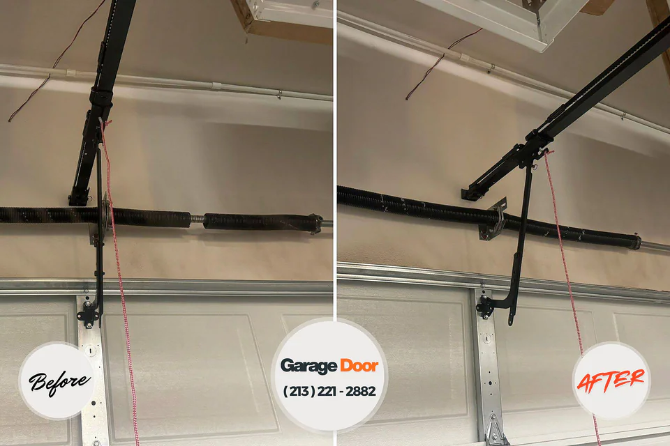 Before and after: garage door repair Benton, TN